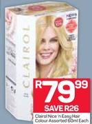 Clairol Nice n Easy Hair Colour Assorted-60ml Each