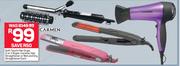 Soft Touch Hair Dryer,2 In 1 Styler, Ceramic Hair Straightener Or Wet & Dry Straightener-Each