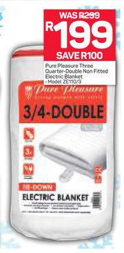 Special Pure Pleasure Three Quarter Or Double Non Fitted Electric Blanket ZE110 3 m.guzzle .za