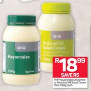 PnP Mayonnaise Or Reduced Oil Salad Cream-750-790g Each