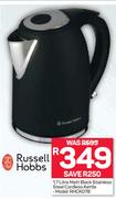 Russell Hobbs 1.7Ltr Matt Black Stainless Steel Cordless Kettle RHCK07B