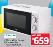 Hisense 20Ltr White Manual Microwave Oven H20MOWH