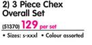 Ethnix 3 Piece Chex Overall Set-Per Set