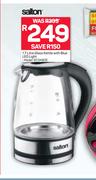 Salton 1.7Ltr Glass Kettle With Blue LED Light 