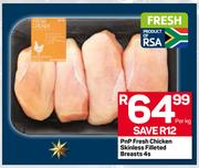 Pnp Fresh Chicken Skinless Filleted Breasts-4's Per Kg