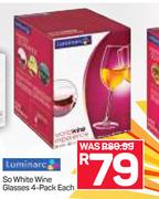 Luminarc So White Wine Glasses 4 Pack-Each