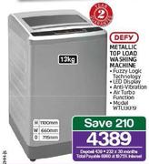 Defy 13kg Metallic Top Load Washing Machine WTL13019