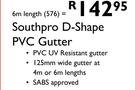 Southpro D-Shape PVC Gutter 6m Length