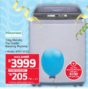 Hisense 13Kg Metallic Top Loader Washing Machine WTX13025