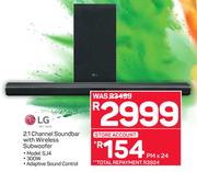 LG 2.1 Channel Soundbar With Wireless Subwoofer SJ4