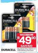 Duracell Plus Power AA Or AAA 4+2 Free Battery Pack-Each