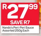 Nando's Peri-Peri Sauce Assorted-250g Each