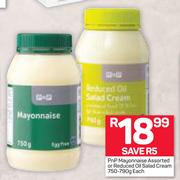 PnP Mayonnaise Assorted Or Reduced Oil Salad Cream-750-790g Each