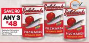 Saldanha Pilchards In Tomato Or Hot Chilli Sauce-3 x 400g