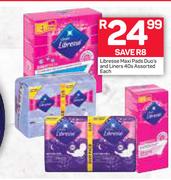 Libersse Maxi Pads Duo's And Liners-40's Each