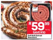 PnP Bulk Oukraal Boerewors-Per kg