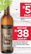 Drostdy Hof Adelpracht Late Harvest, Claret Or Natural Sweet Red-750ml Each