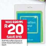 PnP Microfibre General Cloth In Assorted Colours-Each