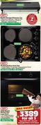 Defy Black Standard Extractor Fan+Defy Black Slimline Solid Hob + Defy Black Slimline Eye Level Oven