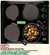Defy 592mm Black Slimline Solid Hob DHD330