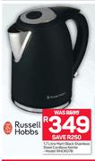 Russell Hobbs 1.7Ltr Matt Black Stainless Steel Cordless Kettle RHCK07B
