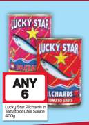 Lucky Star Pilchards In Tomato Or Chilli Sauce-6x400g