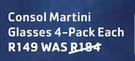 Consol Martini Glasses 4 Pack-Each