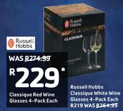 Russell Hobbs Classique Red Wine Glasses 4 Pack-Each