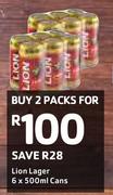 Lion Lager Cans-2 x 6 x 500ml