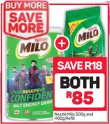 Nestle Milo-500g & Refill-400g Both For