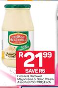 Crosse & Blackwell Mayonniase Or Salad Cream Assorted-750-790g Each