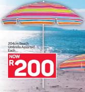 204cm Beach Umbrella Assorted-Each