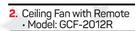 Goldair Ceiling Fan With Remote(GCF-2012R)