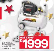 Ryobi 2.0HP 50Ltr Compressor With 5 Piece Kit AC-2055K