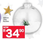 100mm Clear Baubles