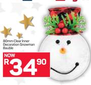 80mm Clear Inner Decoration Showman Bauble