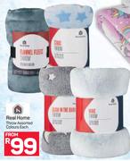 Real Home Throw Assorted Colours-Each