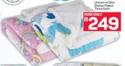 Unicorn Or Dino Sherpa Fleece Throw-Each