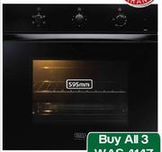 Defy 595mm 600E Black Slimline Eye Level Oven DBO459