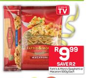Fatti's & Moni's Spaghetti Or Macaroni-500g Each