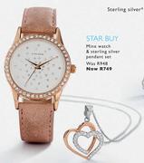Minx Watch & Sterling Silver Pendant Set