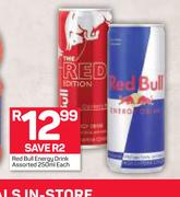 Red Bull Energy Drink Assorted-250ml Each