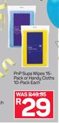 PnP Supa Wipes 15 Pack Or Handy Cloths 10 Pack-Each