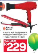 Russell Hobbs Ceramic Hair Straightener Or Professional Hai Dryer RHS006/RHHD20-Each