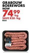 Grabouw Boerewors Bulk-Per kg