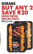 Kebabs-650g/1.1Kg Each