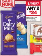 Cadbury Dairy Milk Chocolate Slab-Any 2x80/88g