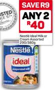 Nestle Ideal Milk Or Cream Assorted-2x290/380g