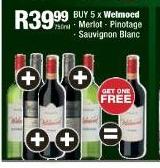 Welmoed Merlot, Pinotage, Sauvignon Blanc-5x750ml