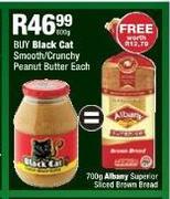 Black Cat Smooth/Crunchy Peanut Butter-100g Each